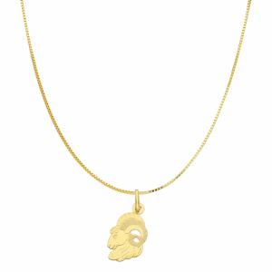 Collana con ciondolo Oroscopo - segno zodiacale - in oro giallo ARIETE - gallery