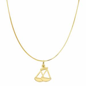 Collana con ciondolo Oroscopo - segno zodiacale - in oro giallo BILANCIA - gallery