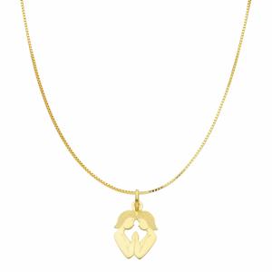 Collana con ciondolo Oroscopo - segno zodiacale - in oro giallo GEMELLI - gallery