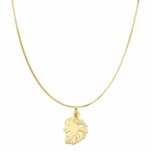 Collana con ciondolo Oroscopo - segno zodiacale - in oro giallo LEONE - gallery