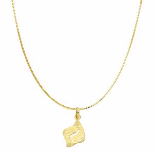 Collana con ciondolo Oroscopo - segno zodiacale - in oro giallo PESCI - gallery