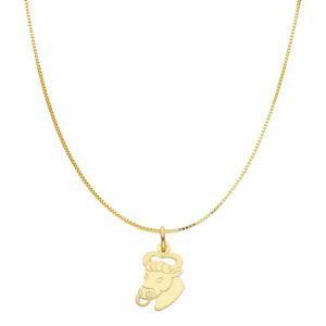 Collana con ciondolo Oroscopo - segno zodiacale - in oro giallo TORO - gallery