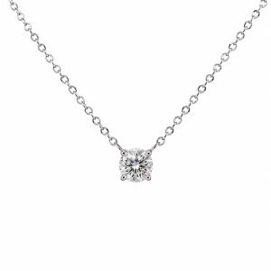 Collana con ciondolo punto luce a filo grande Diamante mezzo carato cert IGI - gallery