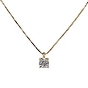 Collana con ciondolo punto luce grande Diamante 0.27 oro giallo