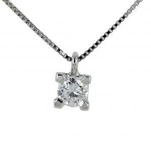 Collana con ciondolo punto luce grande Diamante 0.28 ct