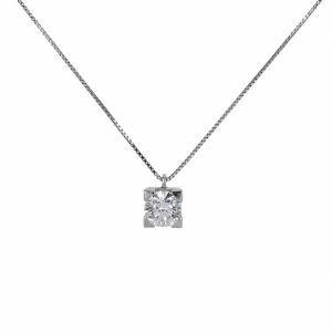 Collana con ciondolo punto luce grande Diamante oltre mezzo carato cert GIA - gallery