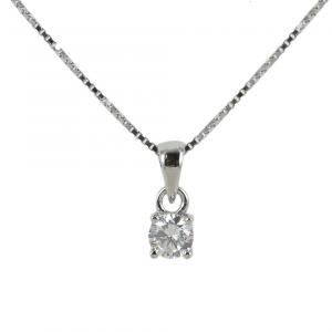 Collana con ciondolo punto luce in argento 4 mm