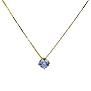 Collana con ciondolo punto luce in argento dorato 8 mm