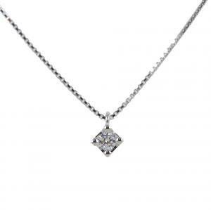 Collana con ciondolo Punto Luce in oro bianco e diamante 0.05 G VS - gallery