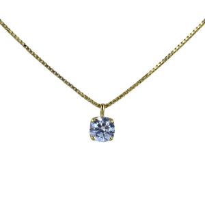 Collana con ciondolo punto luce in oro giallo con zircone 4 mm  - gallery