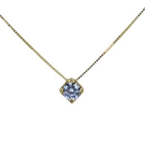 Collana con ciondolo punto luce in oro giallo con zircone 4.50 mm  - gallery