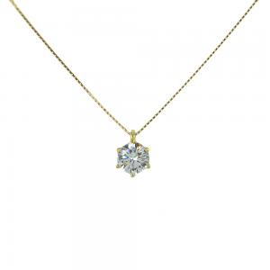 COLLANA CON CIONDOLO PUNTO LUCE IN ORO GIALLO CON ZIRCONE 6 MM - gallery