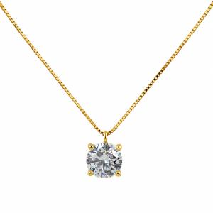 Collana con ciondolo punto luce in oro giallo zircone 5 mm