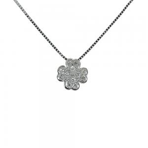 Collana con ciondolo Quadrifoglio con Diamanti collezione Grace - gallery