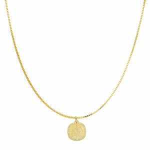 Collana con ciondolo segno zodiacale Bilancia in oro giallo - gallery