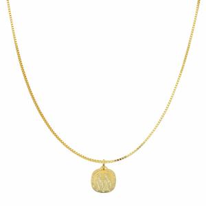 Collana con ciondolo segno zodiacale Gemelli in oro giallo - gallery