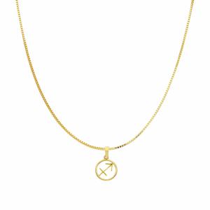 Collana con ciondolo segno zodiacale Sagittario in oro giallo stilizzato