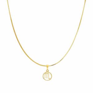 Collana con ciondolo segno zodiacale Scorpione in oro giallo stilizzato