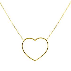 Collana con Cuore traforato in oro giallo maxi