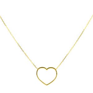 Collana con Cuore traforato in oro giallo medio - gallery