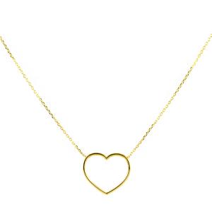 Collana con Cuore traforato in oro giallo medio