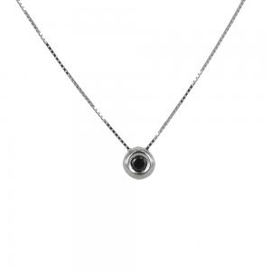 Collana con diamante nero da uomo ciondolo a cipollina 0.35 ct - gallery