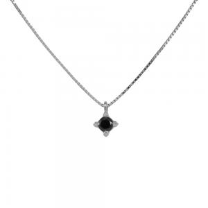 Collana con diamante nero da uomo ciondolo a griffes 0.25 ct