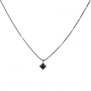 Collana con diamante nero da uomo ciondolo a griffes 0.35 ct - gallery