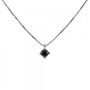 Collana con diamante nero da uomo ciondolo a griffes 0.92 ct