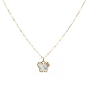 Collana con farfalla in oro e madreperla