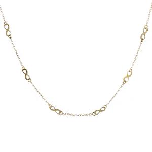 Collana con infiniti a lastra in oro giallo 