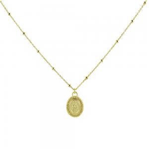 Collana con medaglia Madonna Miracolosa in argento PVD oro giallo Agios - gallery