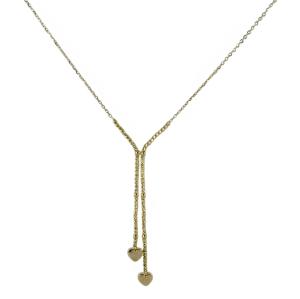 Collana con pendente a sfere e cuori in oro giallo 