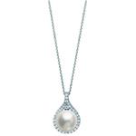 Collana con pendente Perla e diamanti  - gallery