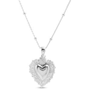 Collana con pendente Sacro Cuore in argento silver