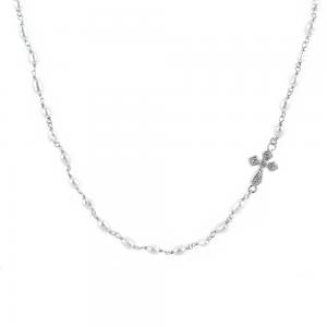 Collana con perle e Croce con zirconi in argento Agios - gallery