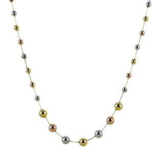 Collana con sfere sul girocollo - oro giallo bianco e rosa