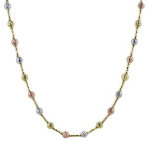 Collana con sfere sul girocollo - oro giallo bianco e rosa