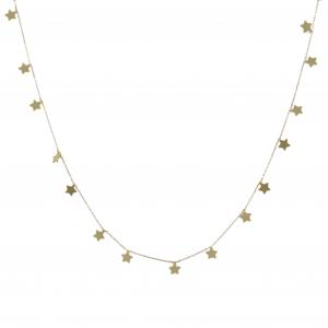 Collana con stelle a lastra su tutto il girocollo in oro giallo 18kt - gallery