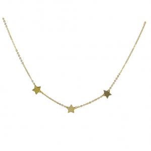 Collana con stelle a lastra sul girocollo in oro giallo