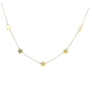 Collana con stelle a lastra sul girocollo in oro giallo