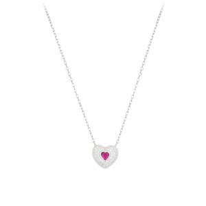 Collana cuore Cheers collezione Palazzo Reale Cuori Milano zircone Fucsia  - gallery