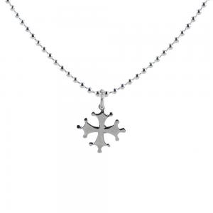 Collana da 50 cm con ciondolo Croce Pisa piccola in argento