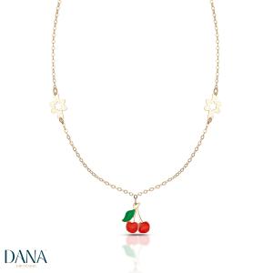 Collana da Bambina ciliegie con smalti in oro 9 kt