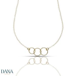 Collana da Donna anelli intrecciati  in oro 9 kt