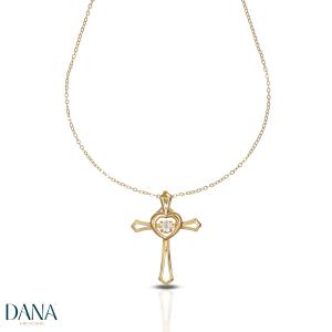 Collana da Donna Croce con zircone in oro 9 kt - gallery