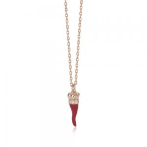 Collana da Donna Mabina in Argento rosato con charm a forma di cornetto 553389
