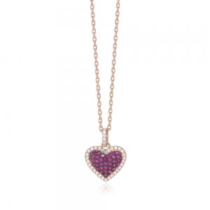 Collana da Donna Mabina in Argento  rosato con Cuore  553392 - gallery