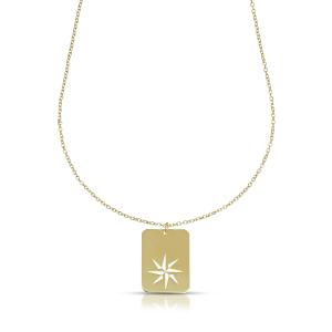 Collana da uomo ciondolo rosa dei venti in oro 9 kt