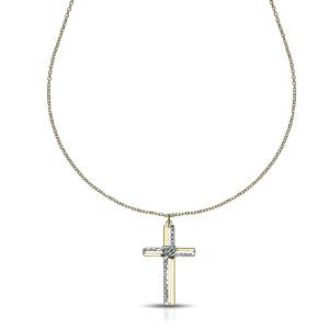 Collana da uomo e da donna ciondolo Croce in oro 9 kt